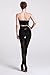 LANGSHA Women's 120 Denier Velvet Opaque Open Crotch pantyhose Black