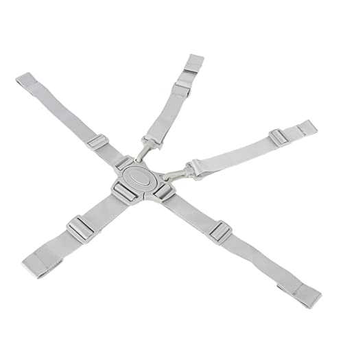 High Chair Straps, 5 Point Baby Harness Easy to Use Sturdy for Stroller for Pushchair(Gray Button 5-Point Strap)