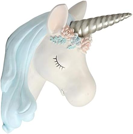 SXA Unicorn Head Wall Mount Unicorn Hanging Wall Decoration Home Decor Kids Room Decor,Blue
