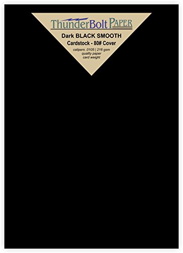 150 Dark Black Smooth Card/Cover Sheets - 5