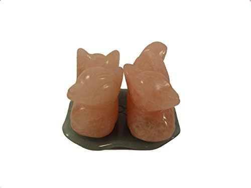 Pair of Genuine Rose Quartz Carvings Mandarin Duck
