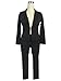 2 Piece Outfits for Women Long Sleeve Solid Color Blazer with Pants Casual Elegant Business Suit Sets (Small, Black)