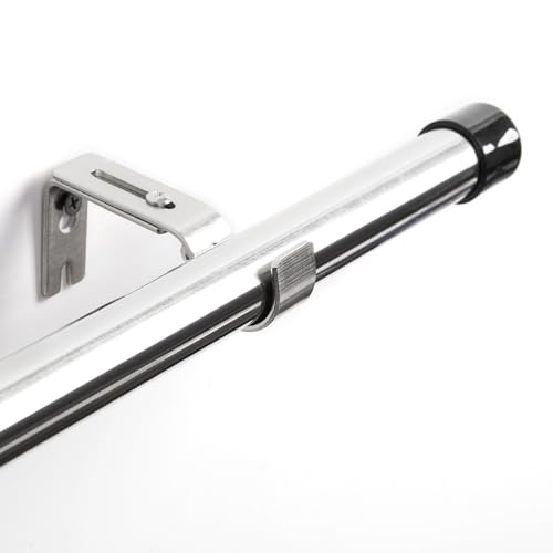 Deconovo Stainless Steel Curtain Rod for Eyelet Curtains, Silver, 76cm, Wall Mounted, Curtain Hanging