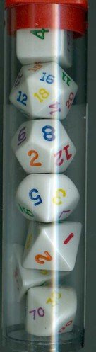 Rainbow Polyhedral Dice 7 Piece Set