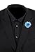 Puentes Denver Men's Lapel Flower Handmade Boutonniere Pin for Suit - Polka Dot Mums (Light Blue)
