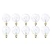 Simba Lighting Small Globe G16.5 Round Bulb 40W E12 Candelabra Base (10 Pack) for Chandelier, Ceiling Fan Light, Decorative Vanity Lights, Wall Sconce, Clear Glass 110V 120V, 2700K Warm White Dimmable