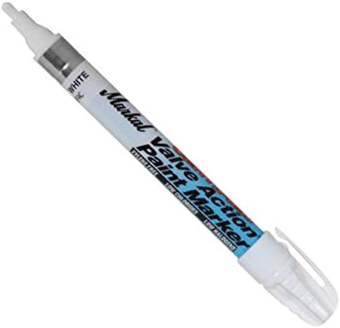 Markal Certified Valve Action White Liquid Paint Marker With 1/8" Wide Point, Package Size: 48 Card