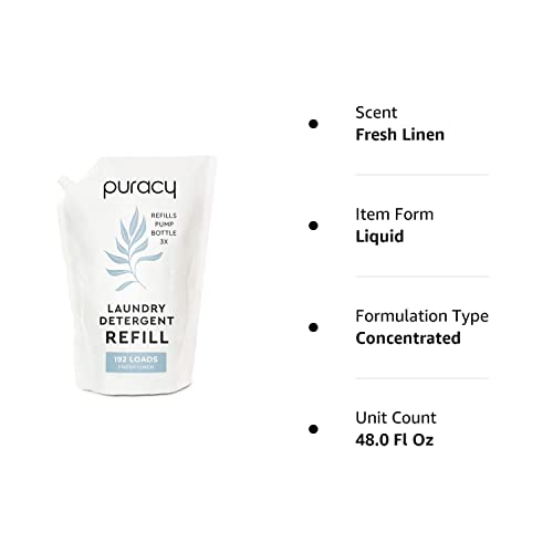 Puracy Liquid Laundry Detergent Refill1,4 Dioxane Free, Natural, ScentFree Gentle Laundry