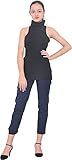 Marycrafts Womens Slim Fit Cotton Jersey Turtleneck Sleeveless Top