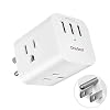 3 Outlet Surge Protector, Multi Plug Outlet Expanders USB Wall Charger with 3 Outlets 3 USB Ports(3.1A), Wall Plug…