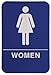 Rock Ridge Women's Restroom Sign, Blue with White, Plastic