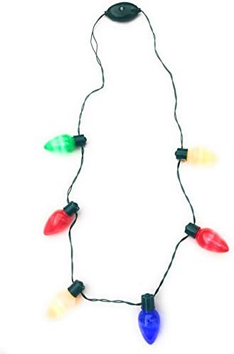 LED Light Up Christmas Bulb Necklace Party Favors Kids or Adults (4 Pack) By Retail Parity