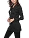 BAISHENGGT Women's Casual Shawl Collar Button Tunic Top Medium Black