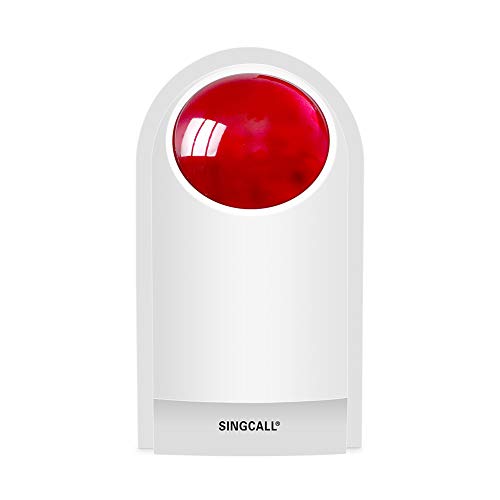 SINGCALL Strobe Siren Panic Alarm Siren Waterproof Outdoor Loud Panic SOS Warning System Wireless Strobe Siren Alarm System for Home Caring Loud Outdoor SOS Alert Siren (Can't Be Used Alone)