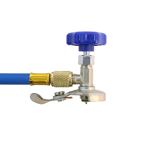 BELEY Automotive A/C R134A R22 R12 Refrigerant/Freon Can Tap Charging Hose Kit with Pressure Gauge for Home & Car Air Conditioning