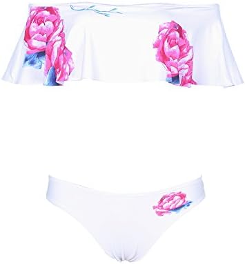 Hallegave Women's Bikini sets Ruffle Top Off Shoulder Sexy Swimwear Bathing Size