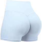 ViKiUiKi Womens Workout Shorts Seamless 3.6" High Waisted Tummy Control Yoga Shorts Butt Lifting Gym Running Athletic Shorts