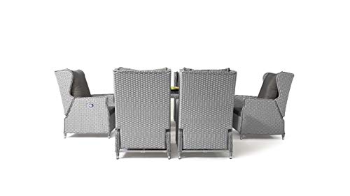 talfa Gartenmöbel Dining Set in Grau satiniert Chesta 6, eckig – Bild 6