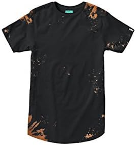 Wavy Bleached Scallop Tee In Black size Large