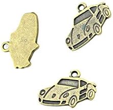 80 PCS Ancient Antique Bronze Fashion Jewelry Making Crafting Charms Findings Bulk for Bracelet Necklace Pendant Retro Accessoires Lots Vintage FZM09 Racing Car