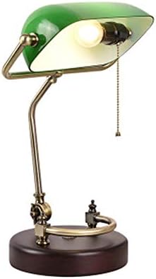 American Minimalist Design Executive Banker lamp Brass Retro Desk lamp Glass Shadow Antique Green lampshade Creative Nostalgic Study Bedroom lamp