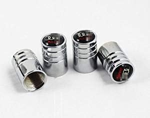 シルバーブラックロゴロングバルブキャップステムカバー 4個セット 至上 車タイヤ外アクセサリー アウディ車モデルタイヤバルブキャップデコレーション対応