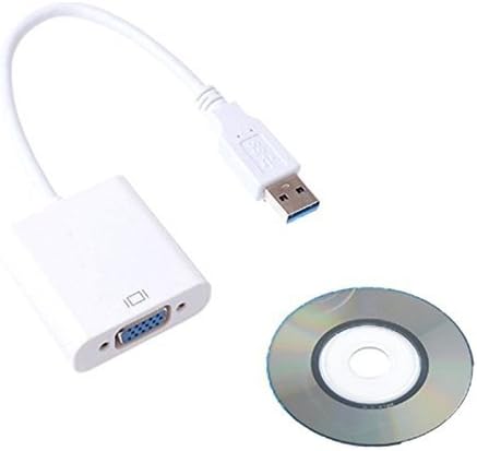 USB 3.0/2.0 Male to VGA Female Multi Monitor External Video Card Adapter for Windows 7/8 Multiple Monitors (white)