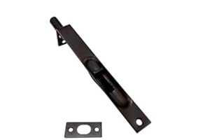 QCAA Solid Brass Flush Bolt, Square Shape, 6", Solid Brass, US10B ORB (Oil-Rubbed Bronze), 1 Pack, Made in Taiwan