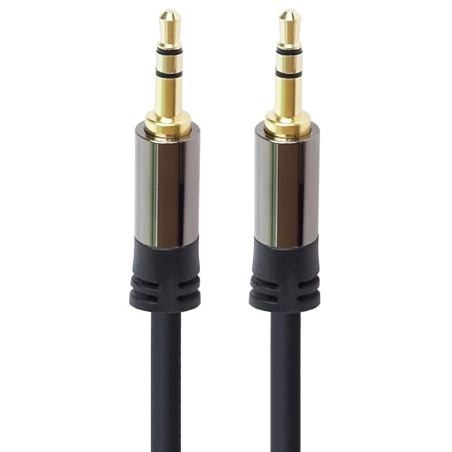 PremiumCord Stereo HQ Jack Cable 3.5 mm, Jack Plug 3.5 mm, Stereo Jack Male to Male, Aux Headset Audio Connection Cable, Shielded, Metal Connector, M/M, Length 3 m