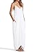 May&Maya Women's Adjustable Shoulder Straps Maxi Dress (XXXL, White)