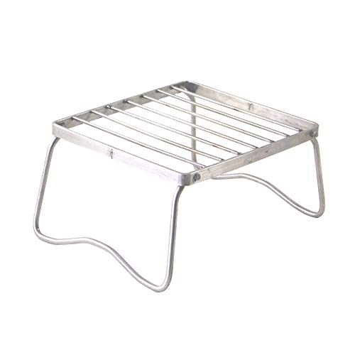 YaptheS Portable Open Fire Stand Rack Folding Campfire Grill Rack Outdoor Mini Folding Compact Charcoal Barbecue Grill Stainless Steel Camp Stove Stand Burner Stand Rack