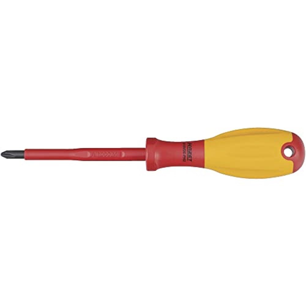 HAZET 810VDE-PH2 Cross Recess Profile PH Screwdriver for Electricians with Protective Insulation and Burnished Tips - Multi-Colour