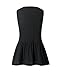 Inital Women's V Neck Short Sleeve Peplum Babydoll Tunic Tops Blouse Black1