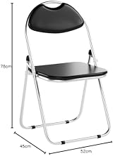 Harbour Housewares Padded Folding Chair Black 6 Pack Steel Frame 114kg view 3