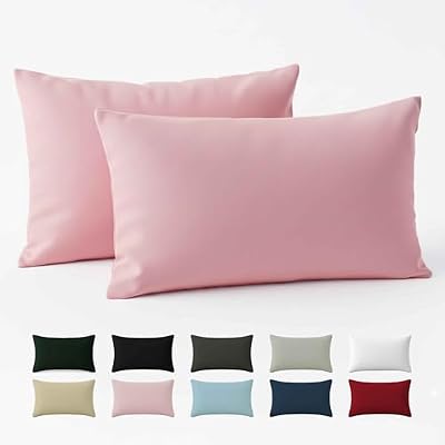 Funda Almohada 60x40 Algodón Reforzado (Pack de 2) - Rosa - Tela Apretada de 57 Hilos/cm² - Funda Almohada 40 x 60 - Certificación Oeko Tex - Dreamzie