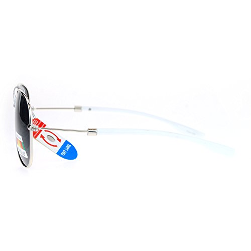 Polarized Lens Sunglasses Classic Aviators Unisex Fashion Shades Silver, Black