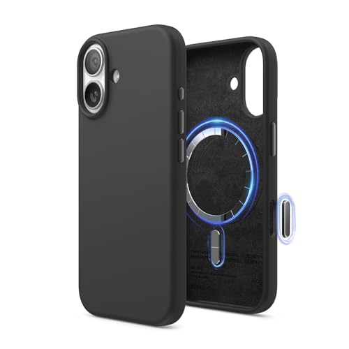 elago iPhone 17 (6.3") Magnetic Liquid Silicone Case - MagSafe Compatible, Shockproof, Slim, Soft-Touch Finish (Black)