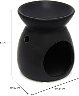 Carousel Home Ceramic Tealight Candle Holder Essential Oil Burner Black view 4