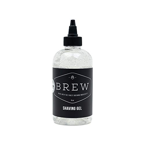 BREW Grooming - Beard Shaving Gel, 8 oz - Signature Hops, Barley, and Yeast Oil Blend- Lubricates Your Skin To Give You a Nick-Free Razor Shave.