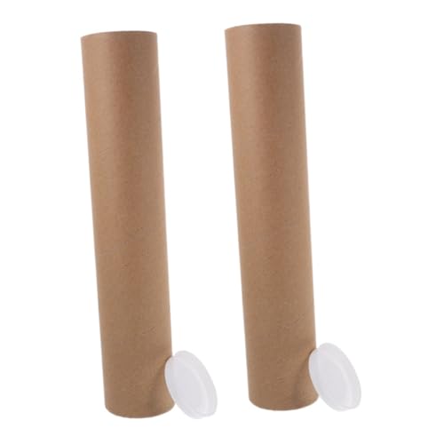 Operitacx 2pcs Kraft Mailing Tube Caps Cardboard Poster Mailer for Shipping Storage Crafts Design for Documents Art Prints Inner Thick