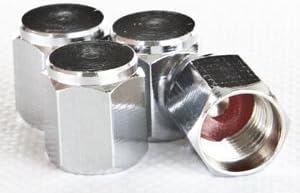 AccuWheel Chrome Valve Stem Caps (Set of 4), fit on car, light truck SUV, bike, motorcycle tire valve stems