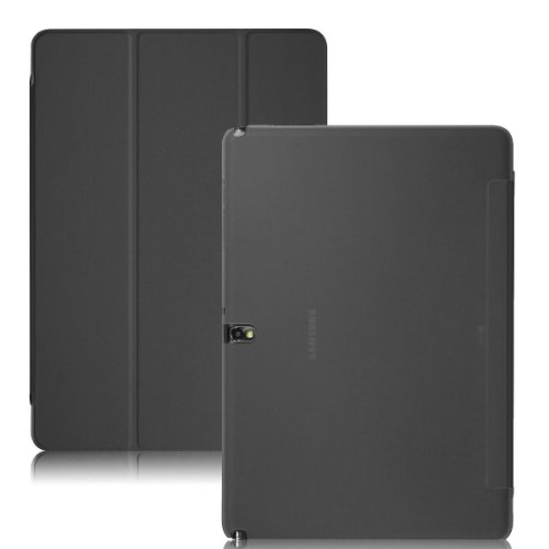 KHOMO Samsung Galaxy Note Pro & Tab Pro 12.2 Case - Dual Black Smart Stand Front + Hard Matt See Through Back