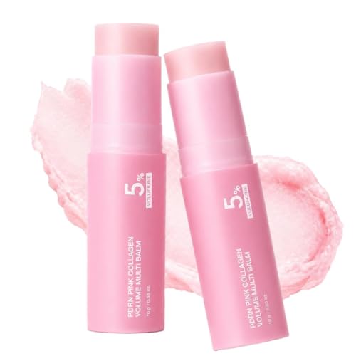 PDRN Pink Collagen Volume Multi Balm Stick, 2PC Beauty Volufiline Stick with NAD+ & Peptide, Korean Skin Care Under Eye Balm for Face, Neck, Lip & Smile Lines, Face Moisturizer Collagen Plumping Balm