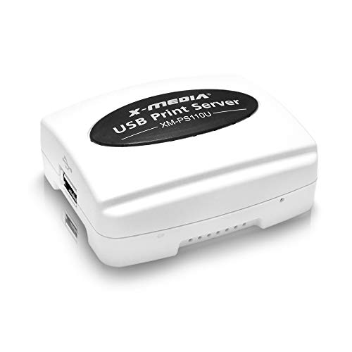 X-MEDIA 1-Port Fast Ethernet 10/100Mbps USB 2.0 Port Network Print Server [XM-PS110U]