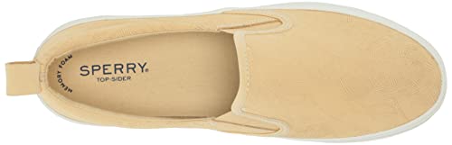 SPERRY WOMEN’S CREST TWIN GORE LEATHER SNEAKER, CHAMOMILE, 5