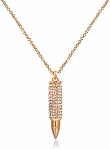 Bling Jewelry Women's Bullet Crystal Shape Pierced Necklaces Rose Gold/platinum Plated Swarovski Element Pendants (rose-gold-plated-base)