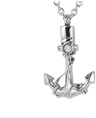 Winpavo Urn Cremation Keepsake Ashes Urns Stainless Steel Anchor Perfume Bottle Pendant