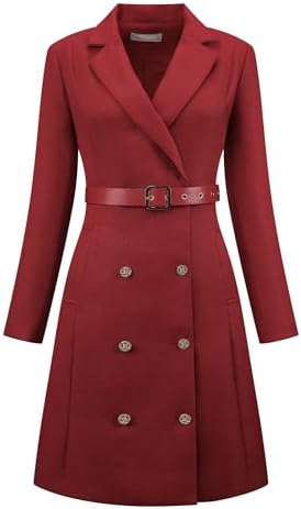 ladies tweed dress and jacket CHARTOU Women Tweed Dress Long Sleeve Single Breast Elegant Lady Long Tweed  Blazer Dress (X-Small,Yellow) at Amazon Women's Clothing store