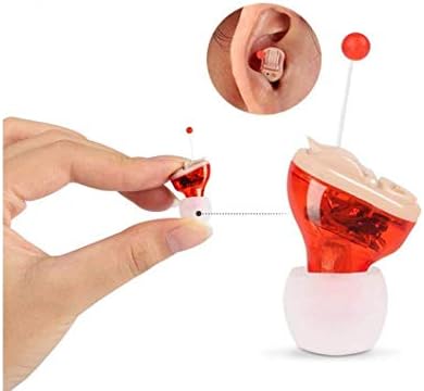 Invisible Hearing Amplifier Completely- in-Canal, Highly Advanced Sound Amplifier Seniors,Left and Right Ear (Red)