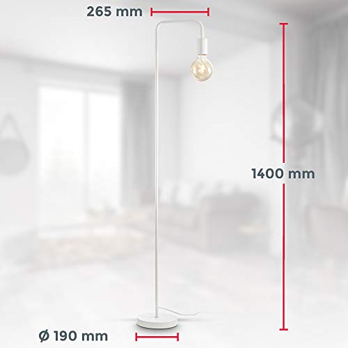 B.K.Licht I Vloerlamp I retro lamp voor binnen I voor woonkamer I industrieel I wit I staande lamp I vintage staande… - Afbeelding 8